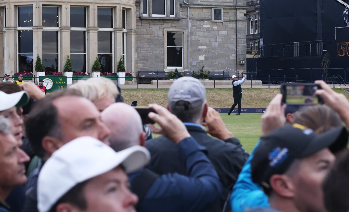 Paul Lawrie hits opening tee shot