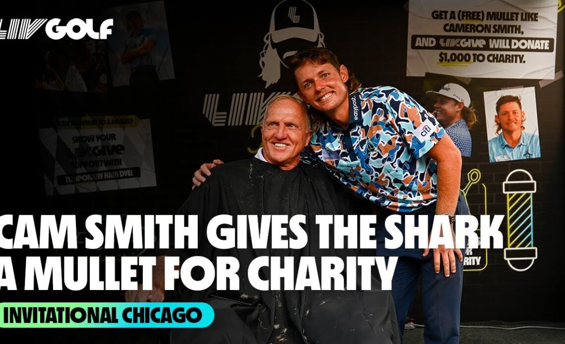 Cam Smith Gives Greg Norman a Mullet For Charity! | LIV to Give | Invitational Chicago