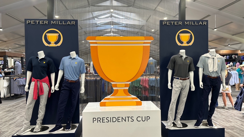 Check out the merchandise tent at 2022 Presidents Cup