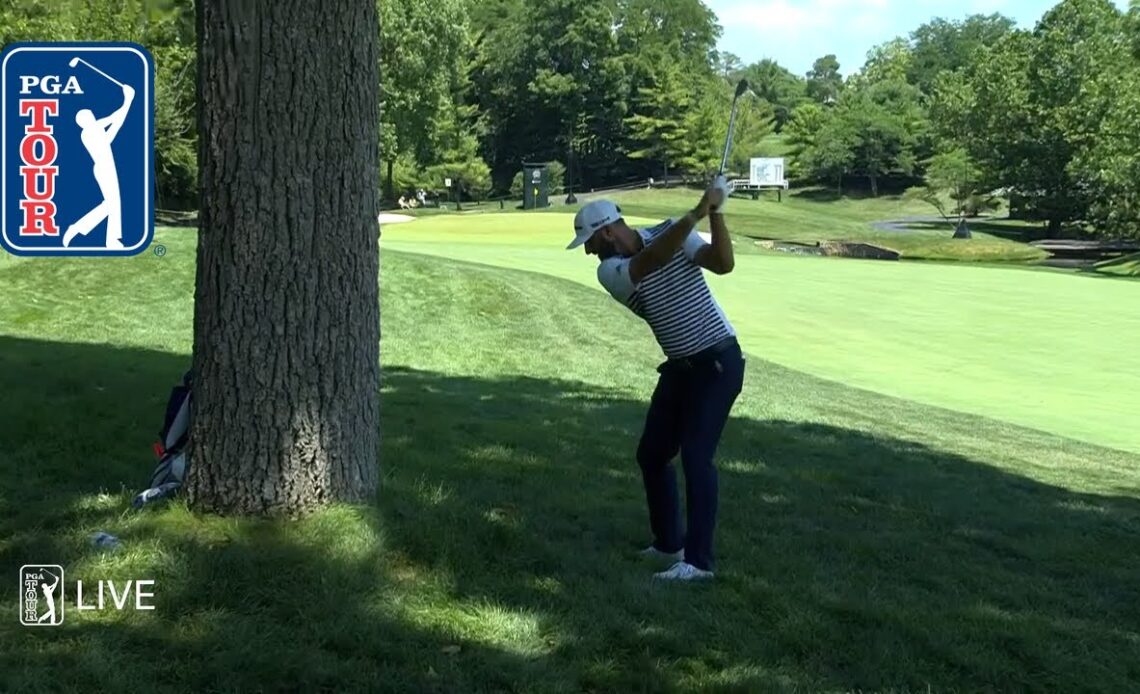 Dustin Johnson’s LEFT-HANDED approach at the Memorial Tournament