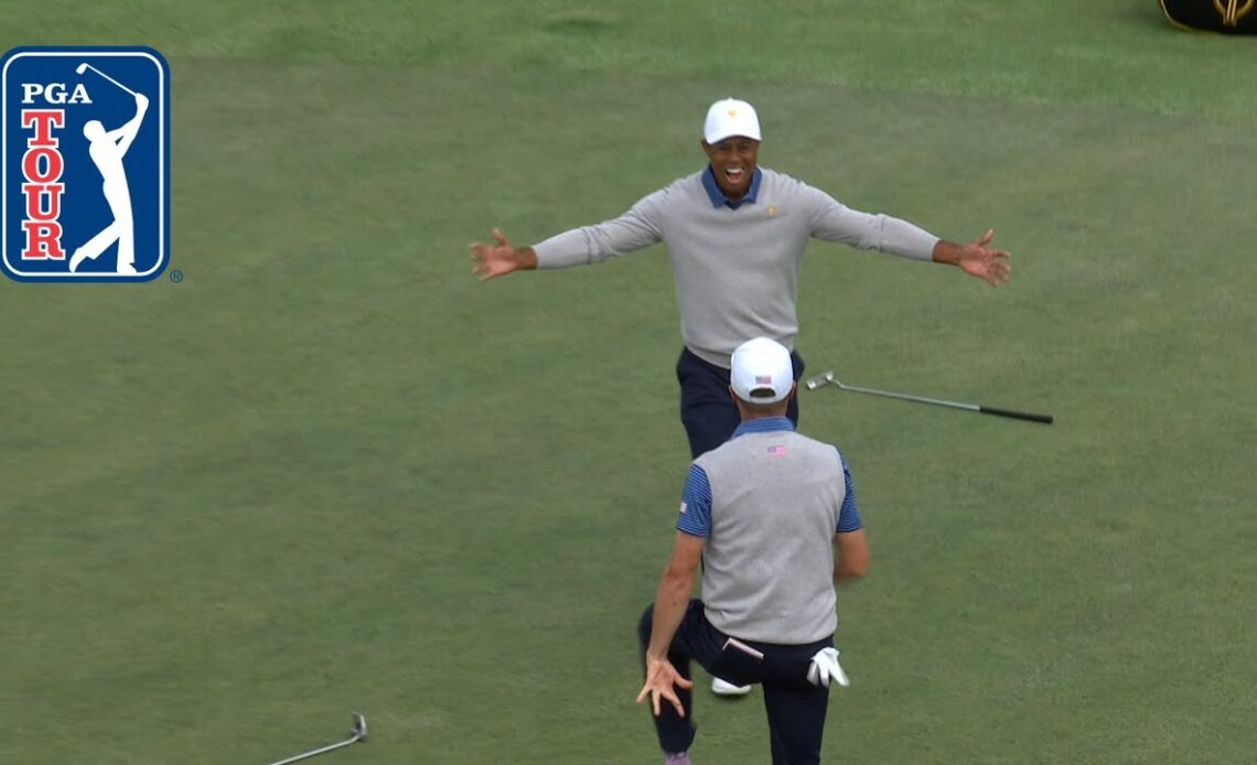 Justin Thomas’s dramatic putt to win Foursomes match at Presidents Cup 2019