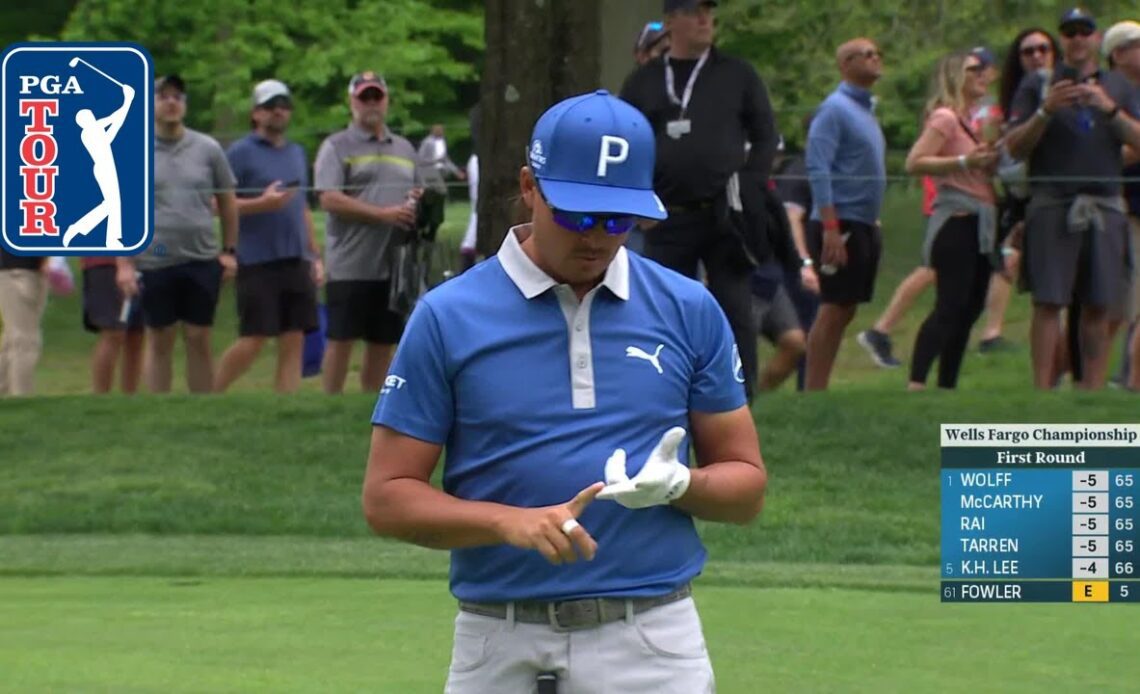 Rickie Fowler's 134-yard hole-out for wild bogey save at Wells Fargo