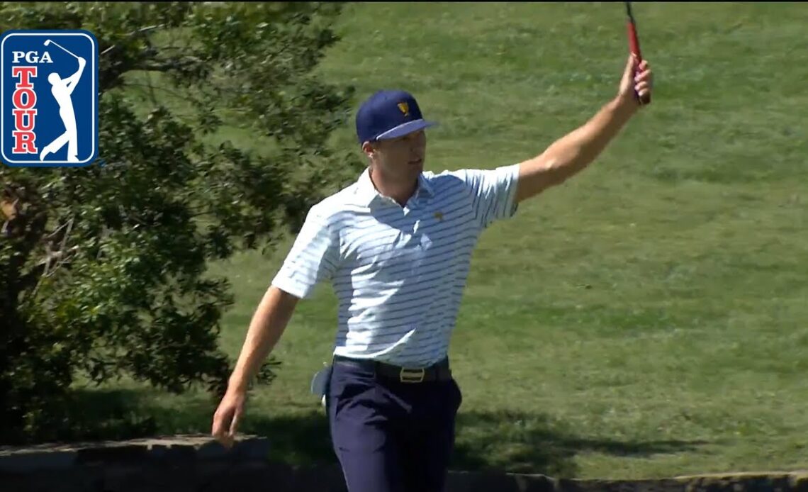 Sam Burns buries an unreal 79-foot eagle putt at Presidents Cup