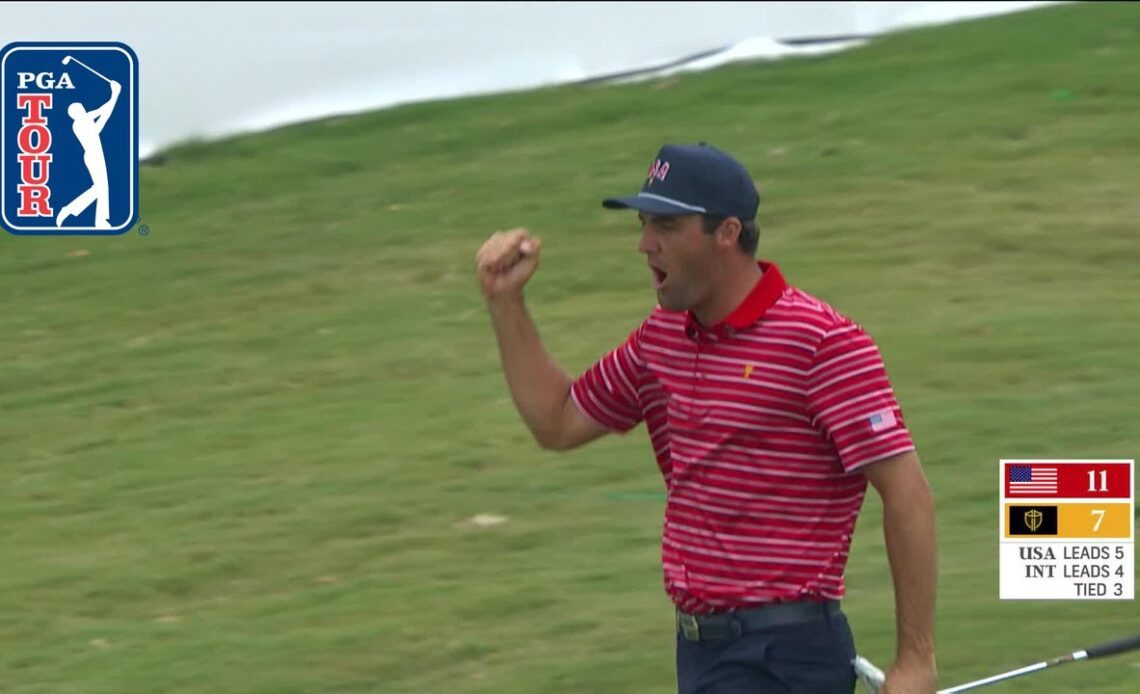 Scottie Scheffler's HUGE hole-out for eagle from 61 feet at Presidents Cup