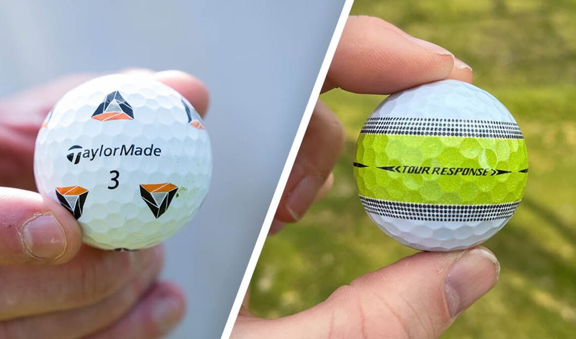 TaylorMade TP5 Pix vs Tour Response Stripe Golf Ball