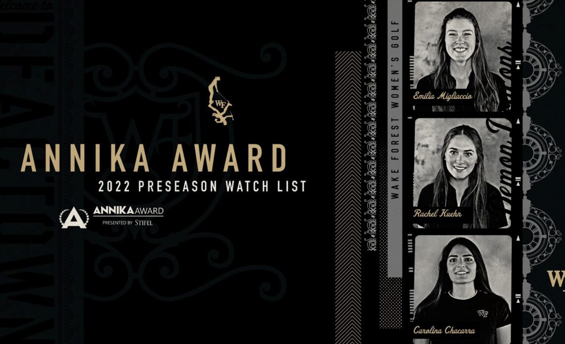 Three Deacs Named to ANNIKA Award Preseason Watch List