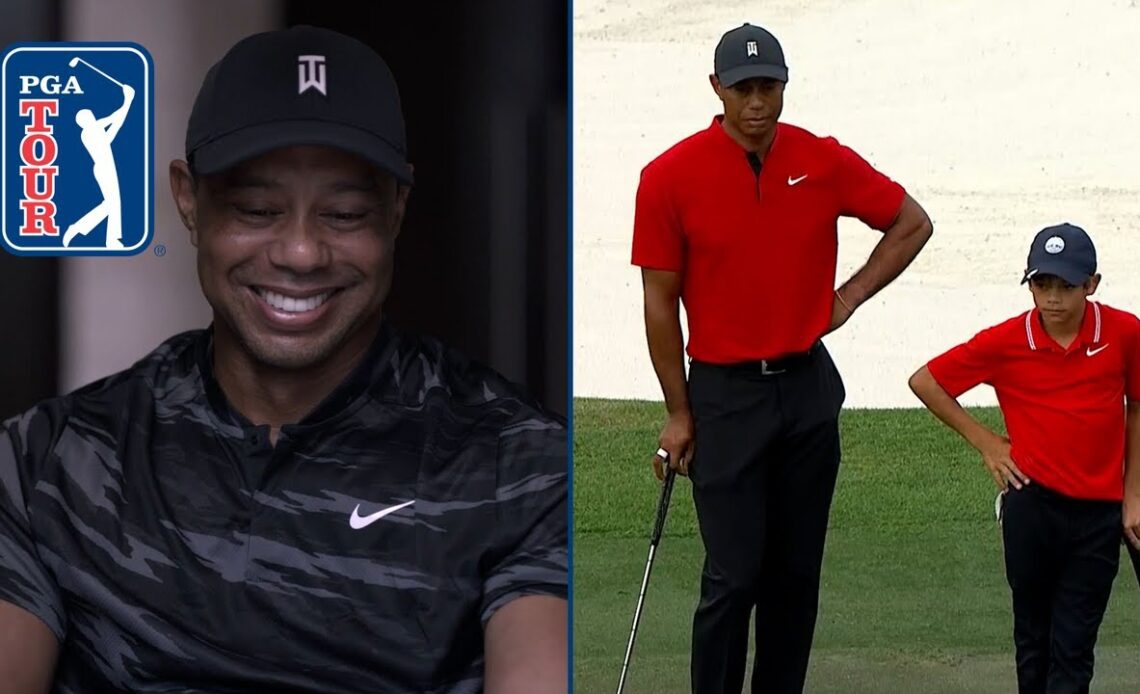 Tiger Woods reacts to Charlie & Tiger: Mannerisms video
