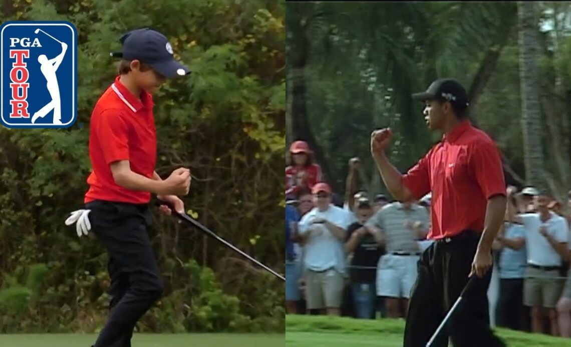 Tiger and Charlie in sync: Like Father, Like Son at the PNC Championship