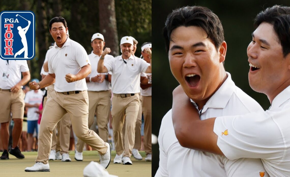 Tom Kim FOR THE WIN in Four-ball at Presidents Cup