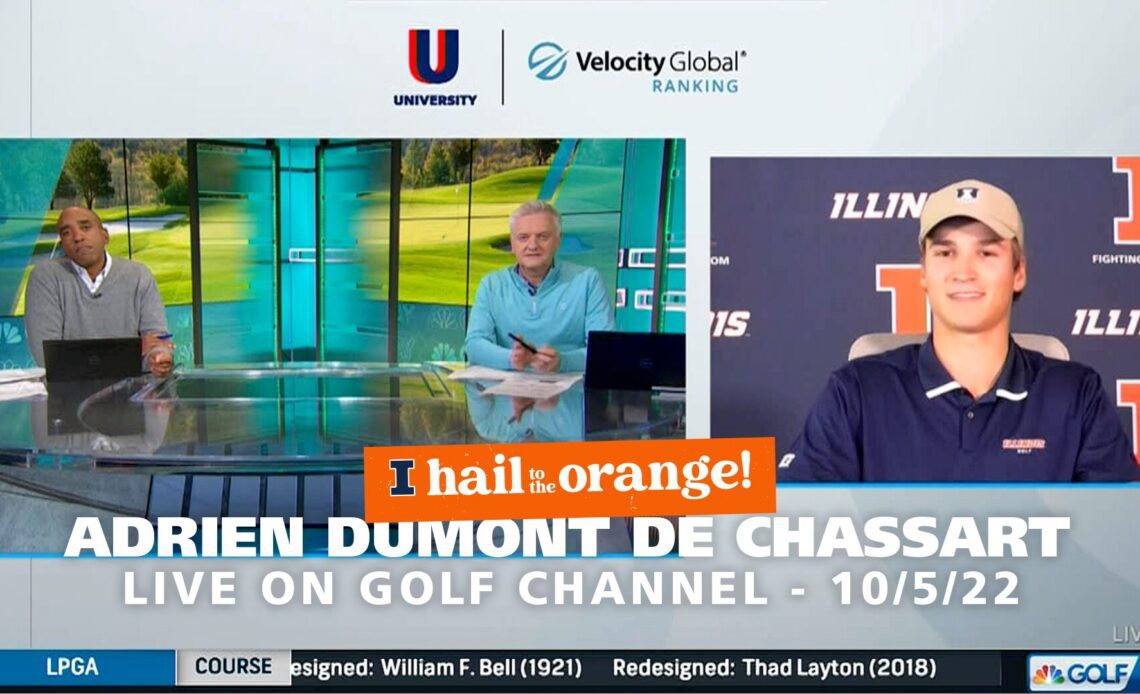 Adrien Dumont de Chassart live on Golf Channel graphic