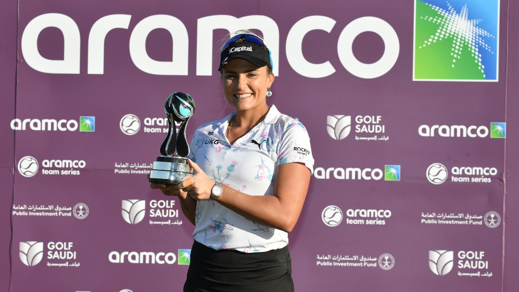 Lexi Thompson wins Aramco Team Series event in New York by three shots