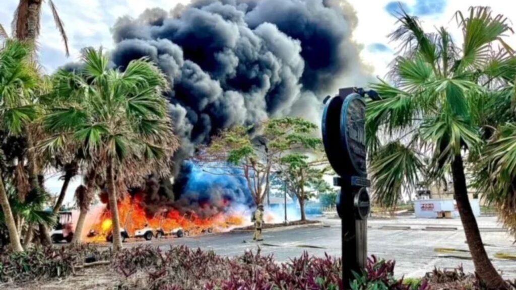 Golf Carts at The Dunes catch on fire for second time