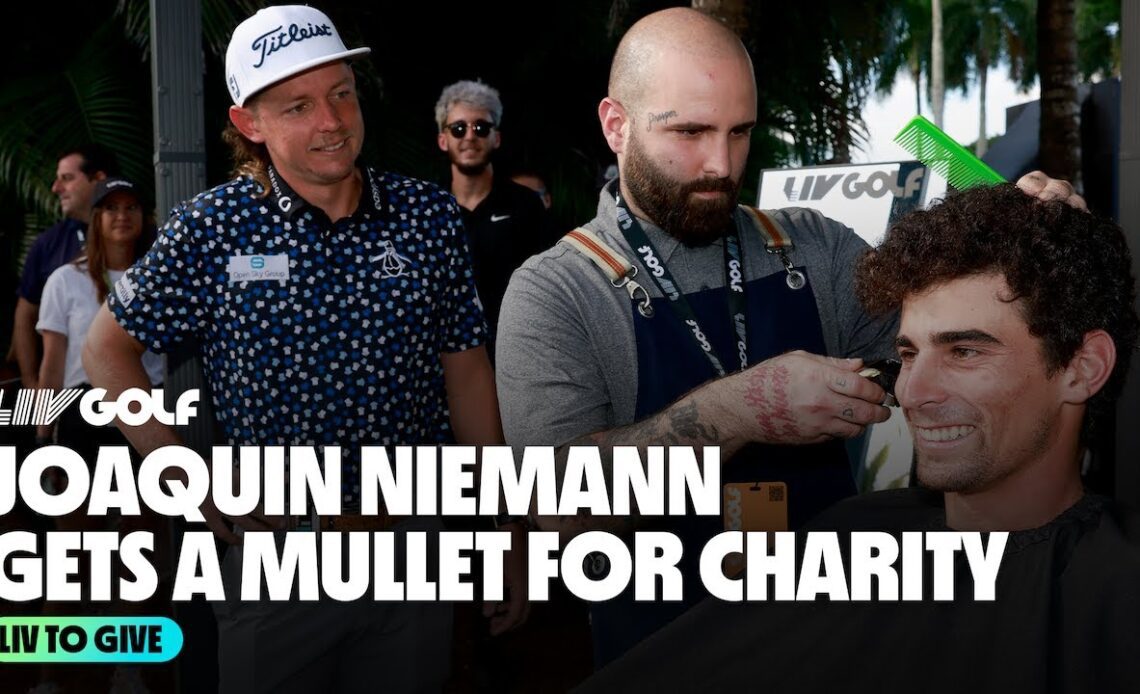 Joaquin Niemann Gets a Mullet for Charity! | LIV To Give | 2022 Team Championship