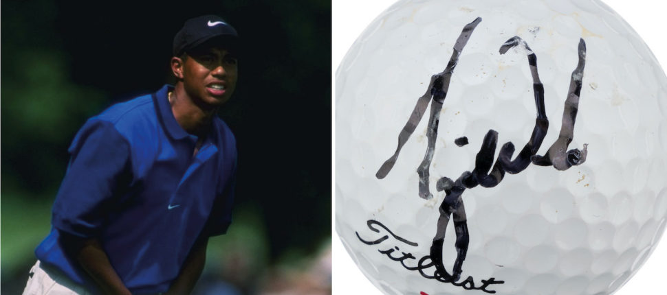 Tiger Woods hole-in-one ball set for auction