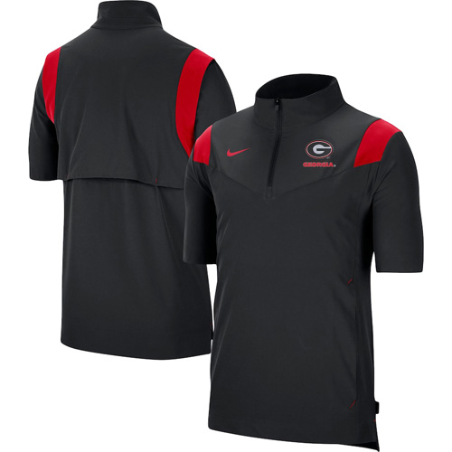 Georgia Bulldogs Nike Coach Short Sleeve Quarter-Zip Jacket