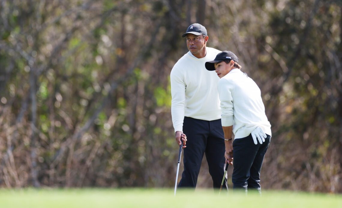 Tiger, Charlie at 2022 PNC Championship