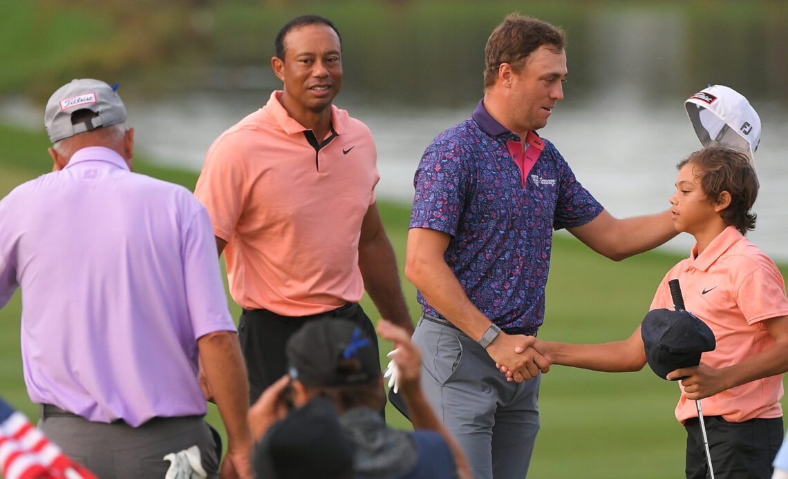 Tiger And Charlie Woods Paired With Justin And Mike Thomas At PNC Championship