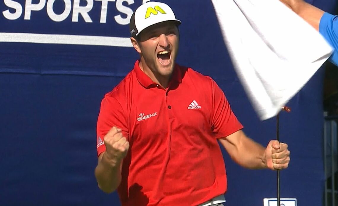 Jon Rahm’s incredible eagle finish on the 72nd hole at Farmers