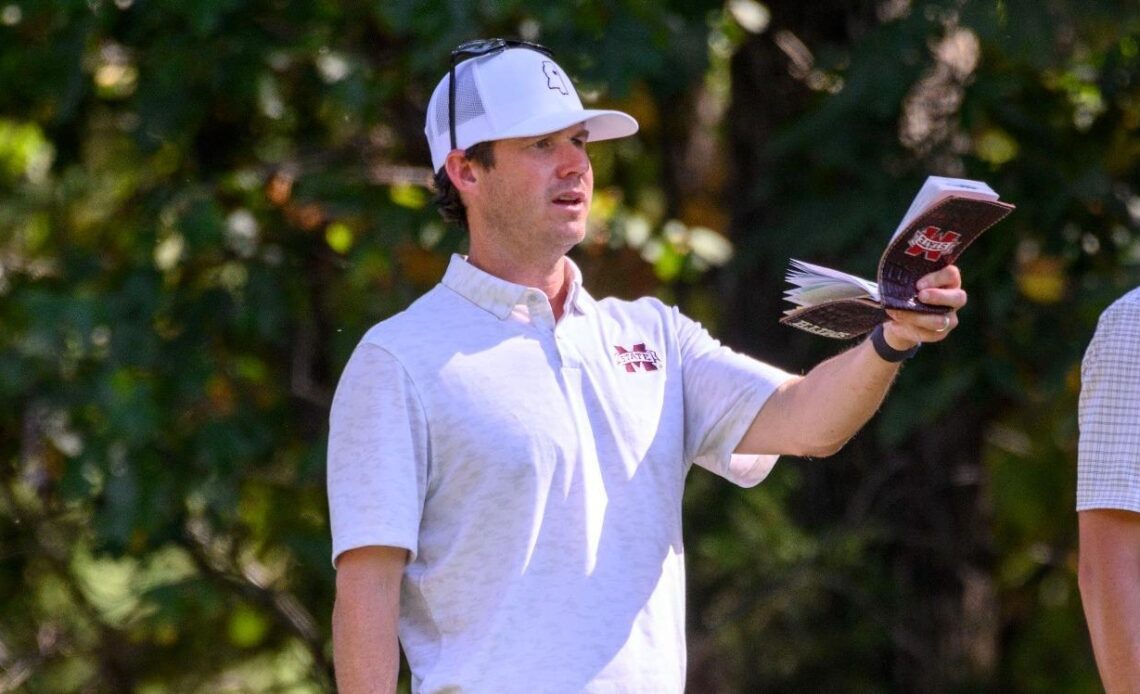 FAYETTEVILLE, AR - October 04, 2022 - Mississippi State Head Coach Dusty Smith during the Blessings Collegiate Invitational at Blessings Golf Club in Fayetteville, AR. Photo By Gunnar Rathbun