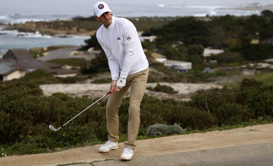 Gareth Bale Hits Stunning Cart Path Chip Shot In Team 65 At Pebble Beach Pro-Am