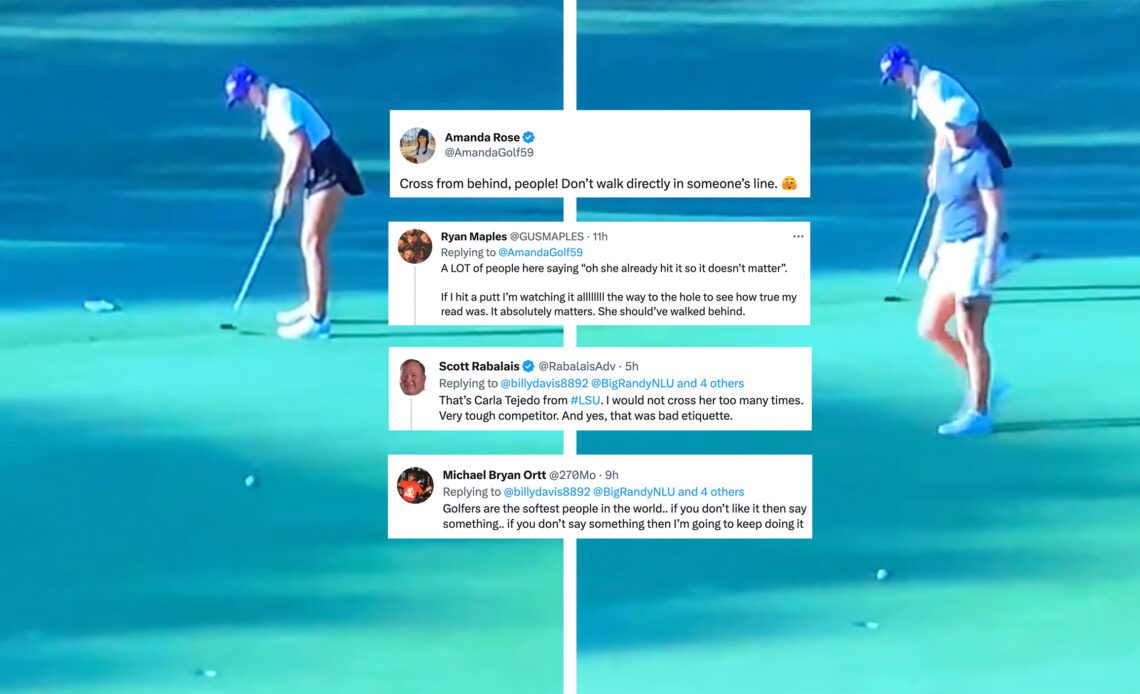Golf Twitter Divided Over 'Bad Etiquette' Viral Putting Green Clip