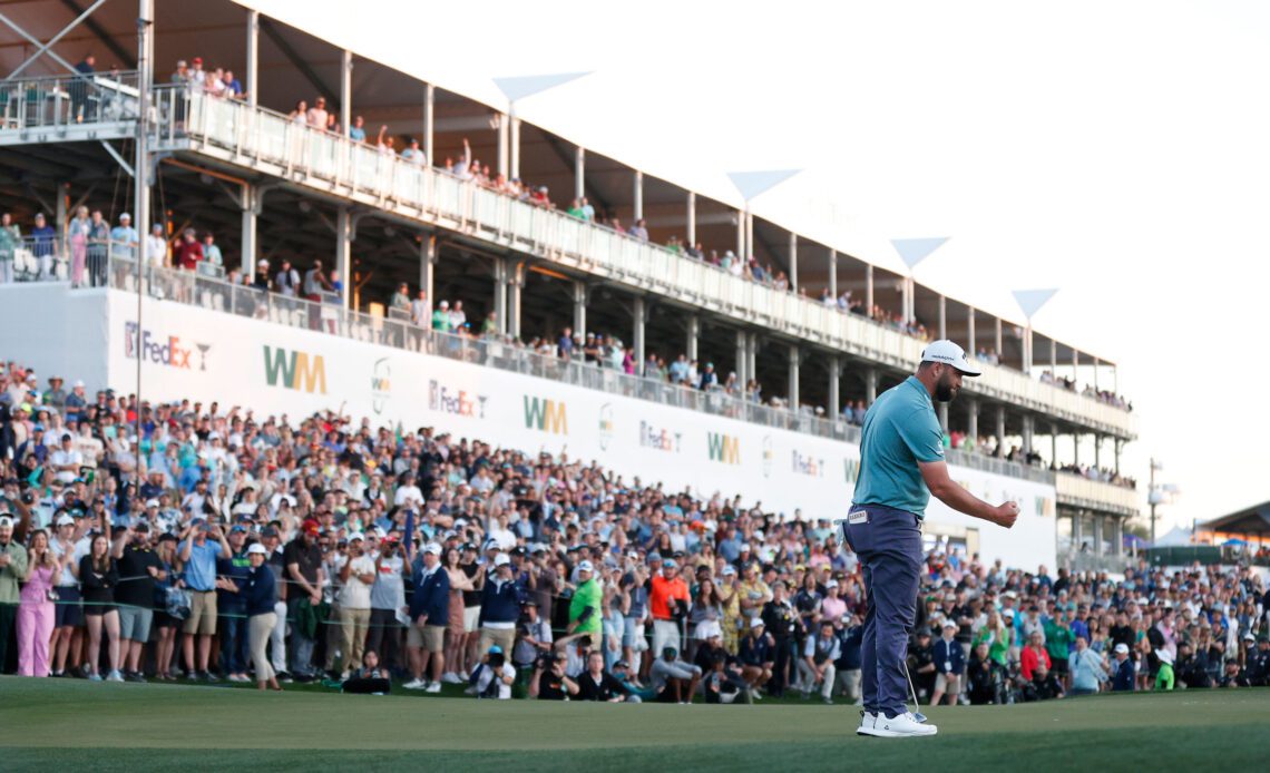Jon Rahm Putt At 16th Hole Sparks Chaotic Scenes At Waste Management Phoenix Open