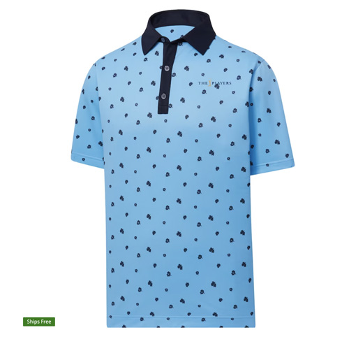 THE PLAYERS FootJoy Scattered Floral Stretch Pique Polo