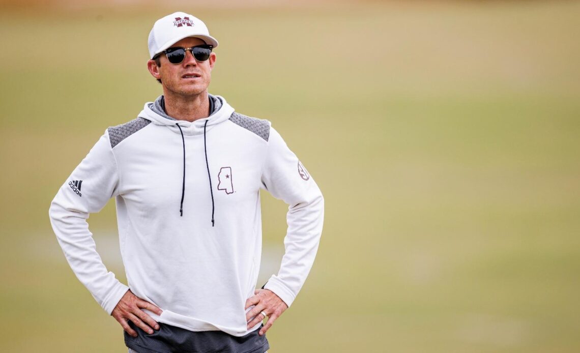 WEST POINT, MS - April 03, 2023 - Mississippi State Head Coach Dusty Smith during the Mossy Oak Collegiate Tournament at Mossy Oak Golf Club in West Point, MS. Photo By Kevin Snyder