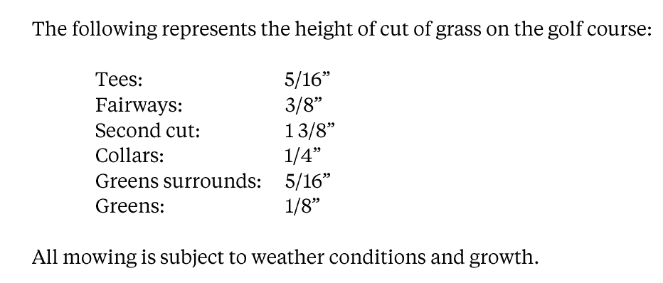 The Masters Augusta National grass length