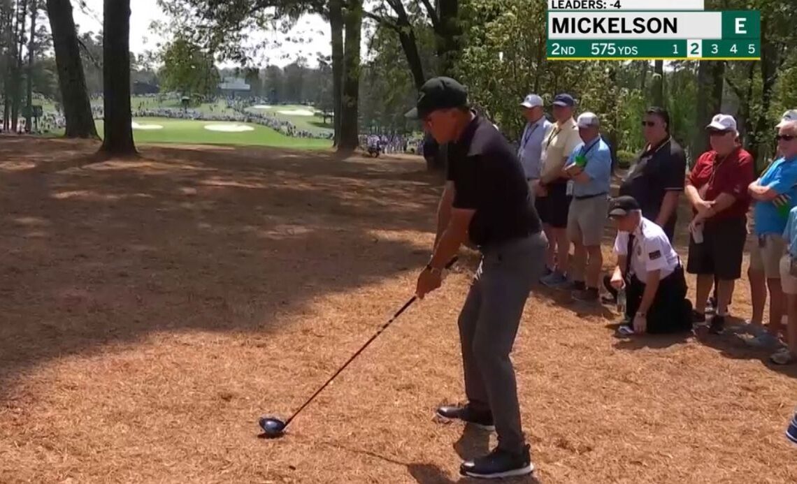 WATCH: Mickelson Makes Crazy Birdie After Driver Off The Pine Straw