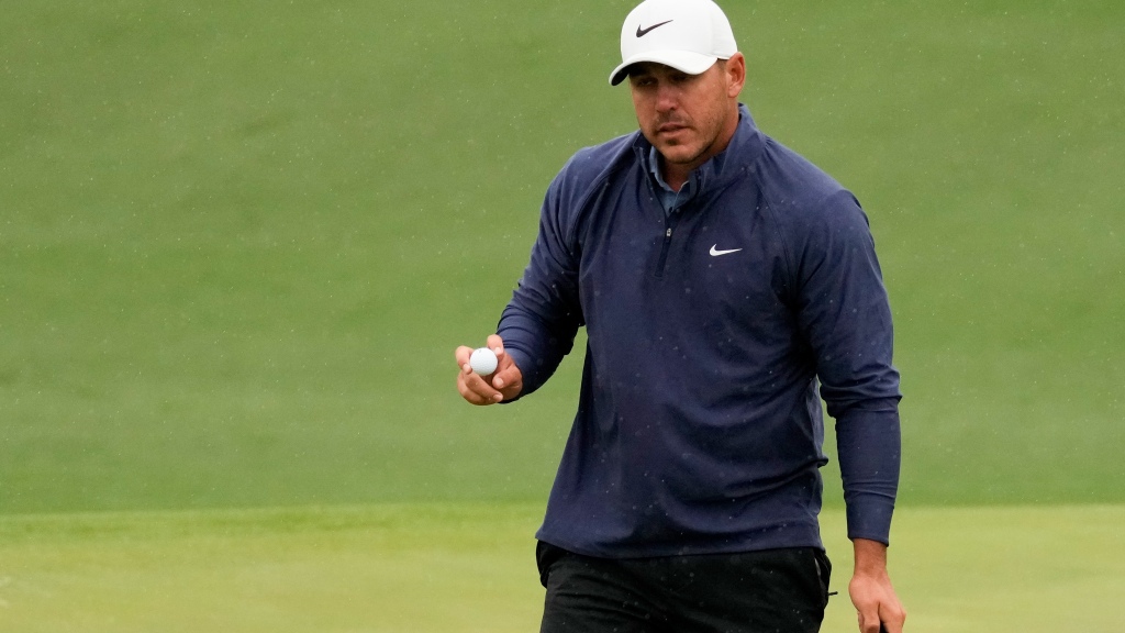 Weather suspends play with Brooks Koepka leading by four