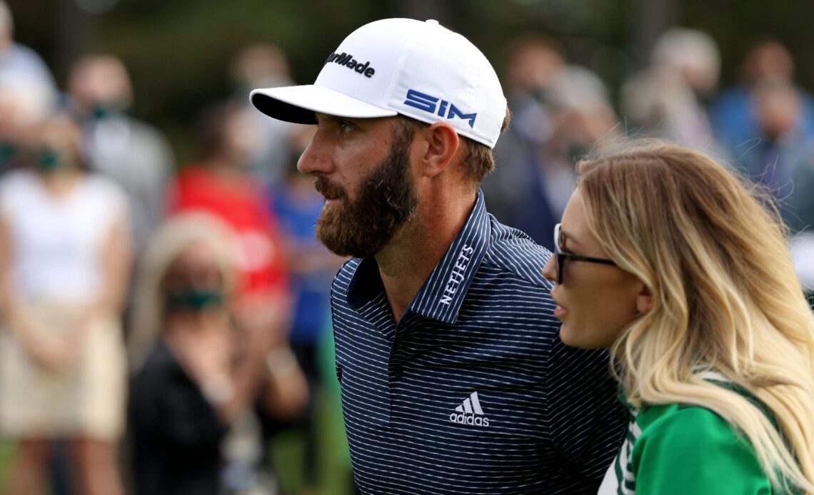 Dustin Johnson Gives Wife Paulina Gretzky Golf Lesson Before PGA Championship