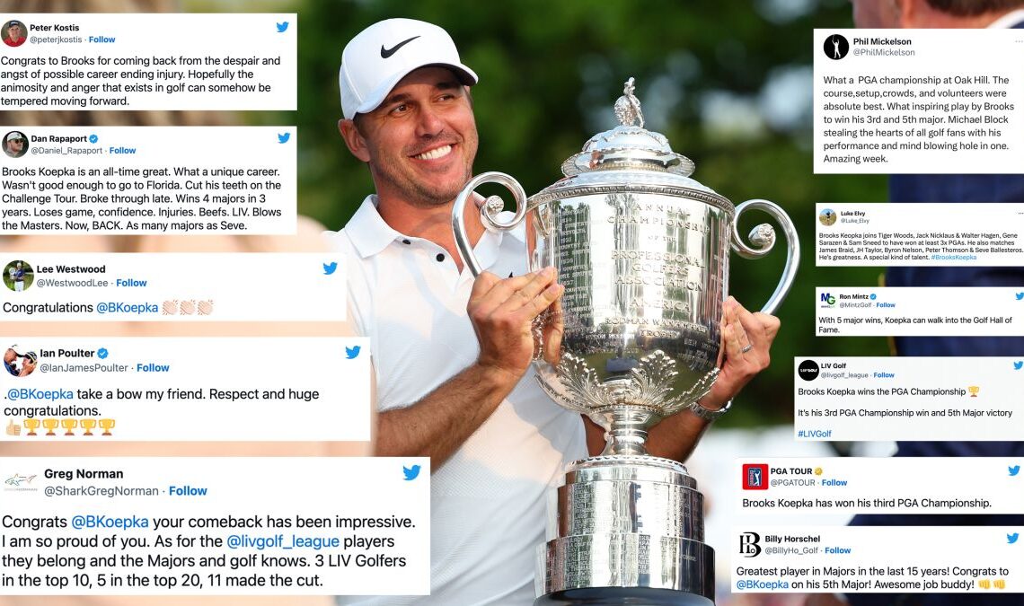 How Social Media Reacted To Brooks Koepka's Fifth Major Win At PGA Championship