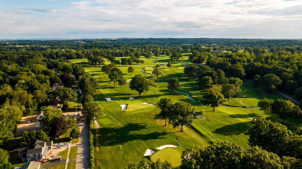 Oak Hill East Course aerial video (front nine)