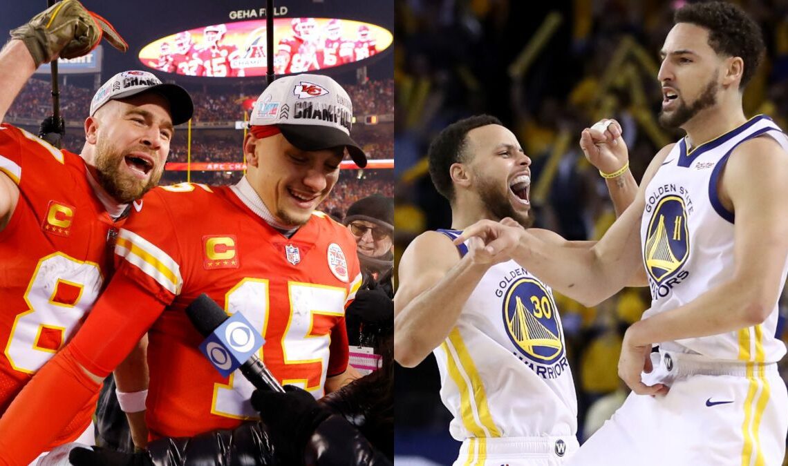 Super Bowl Winners Mahomes And Kelce To Face NBA Champions Curry And Thompson In The Match