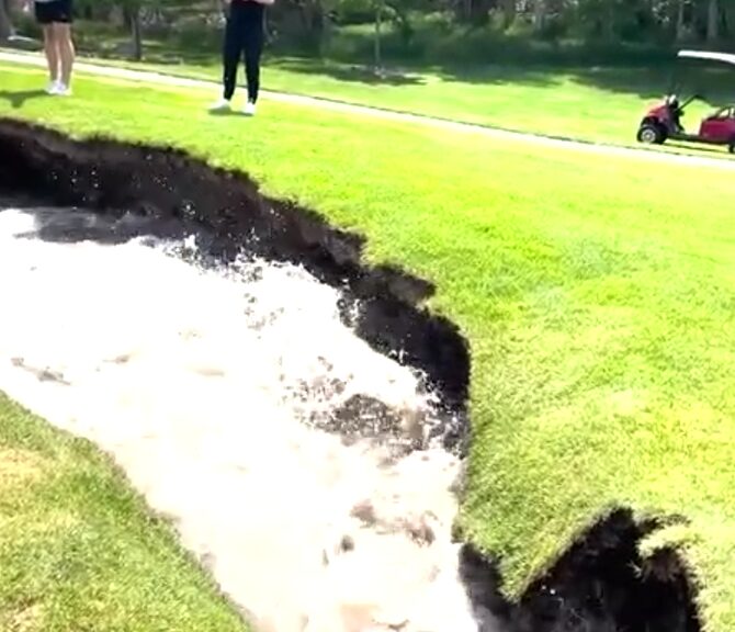 Utah golf course with sinkhole back open for play