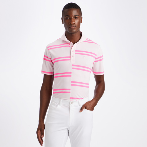 G/FORE - Offset Strip Modern Pique Slim Fit Polo