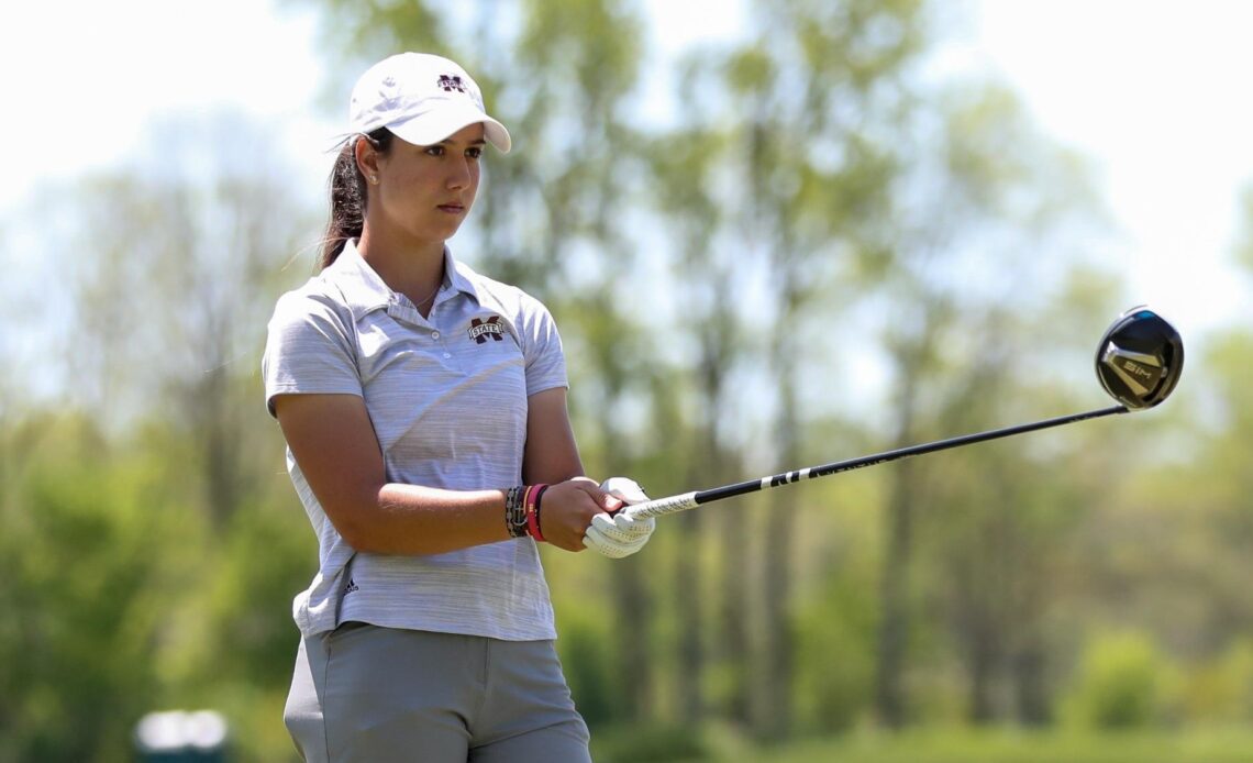 WESTFIELD, IN - May 09, 2023 - Mississippi State's Julia Lopez Ramirez during the NCAA Regionals at The Club at Chatham Hills Golf Course in Westfield, IN. Photo By Picasa