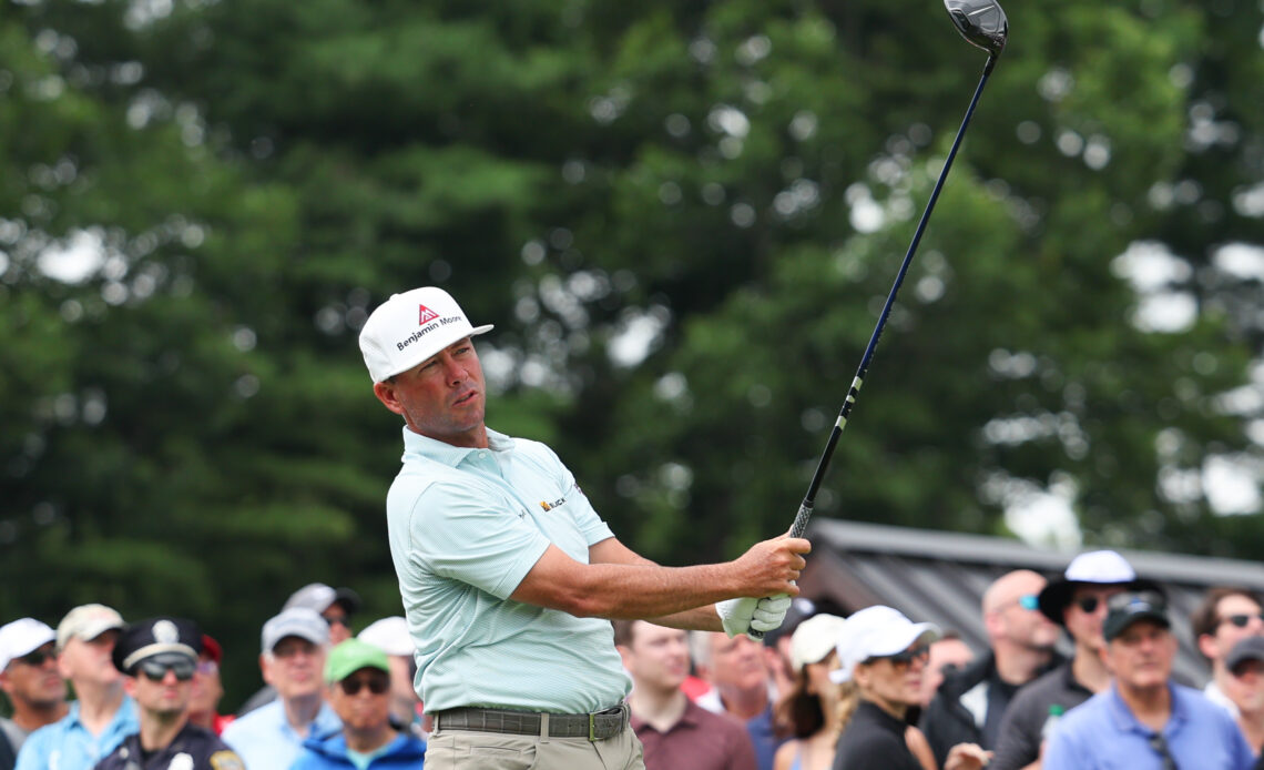 Keegan Bradley holds one-shot lead