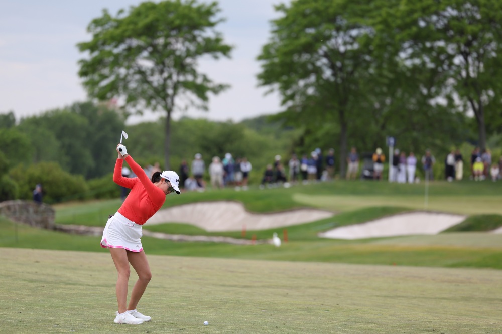 Rose Zhang in her Adidas golf shoes at the 2023 Mizuho Americas Open