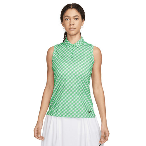 Nike Dri-Fit Victory Gingham Print Sleeveless Polo Shirt