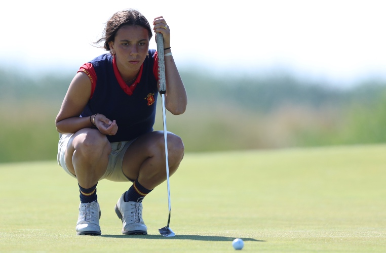 R&A Women's Amateur Championship - Day Two

SANDWICH, ENGLAND - JUNE 16: Cayetana Fernandez Garcia-Poggio of Spain lines up a putt during Round Four on Day Two of the R&A Women's Amateur Championship at Prince's Golf Club on June 16, 2023 in Sandwich, England. (Photo by Tom Dulat/R&A/R&A via Getty Images)