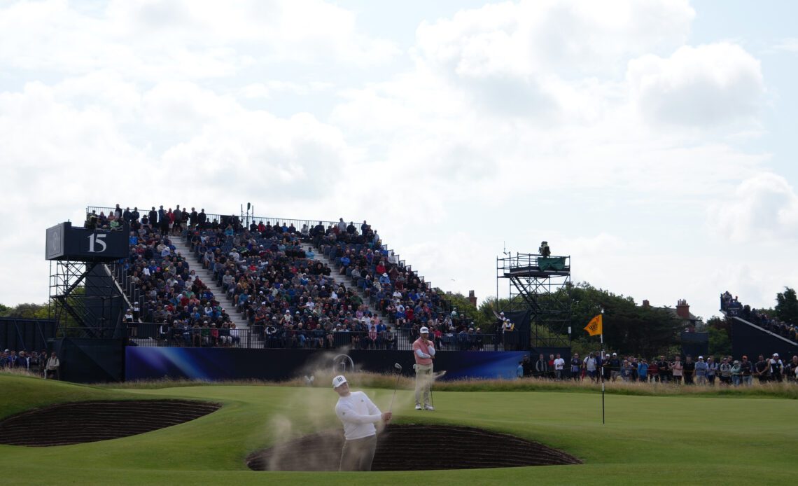Royal Liverpool’s flatter bunkers are testing players at British Open