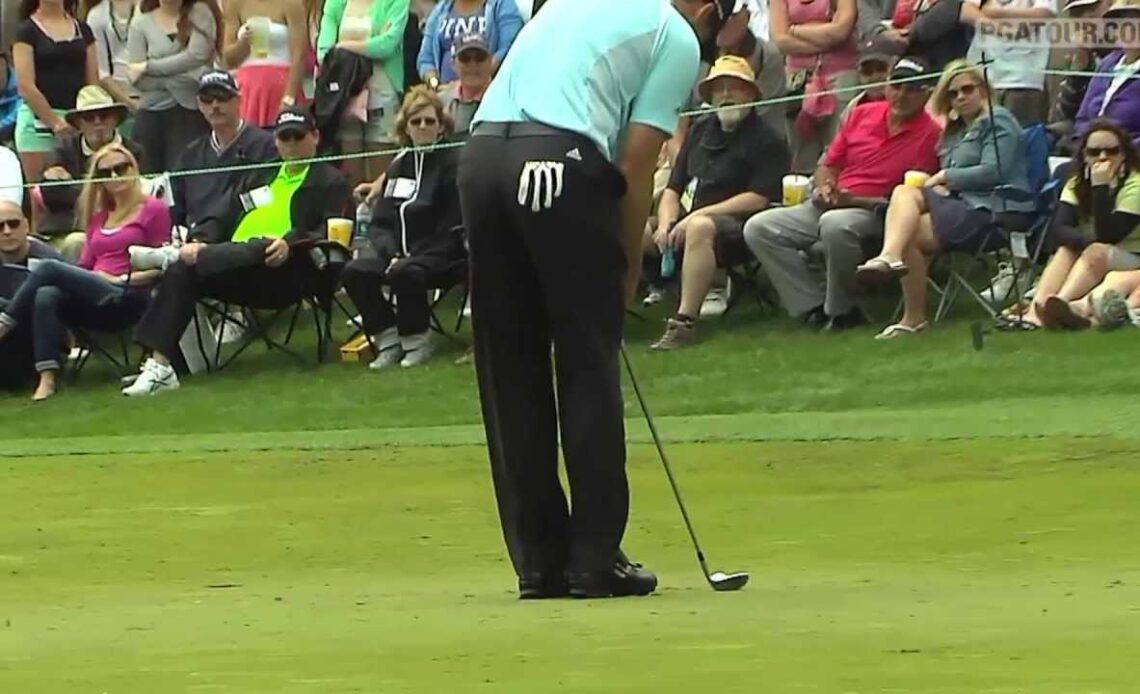 Sergio Garcia's unusual par "putt" during Round 2 of Wells Fargo