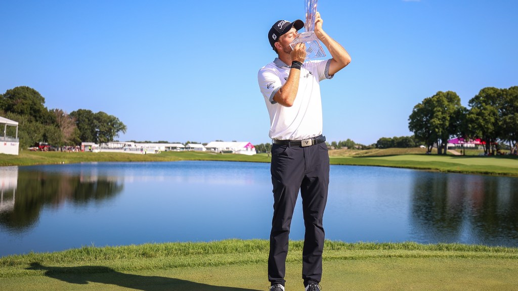 Alabama’s Nick Saban congratulates Lee Hodges on first PGA Tour win
