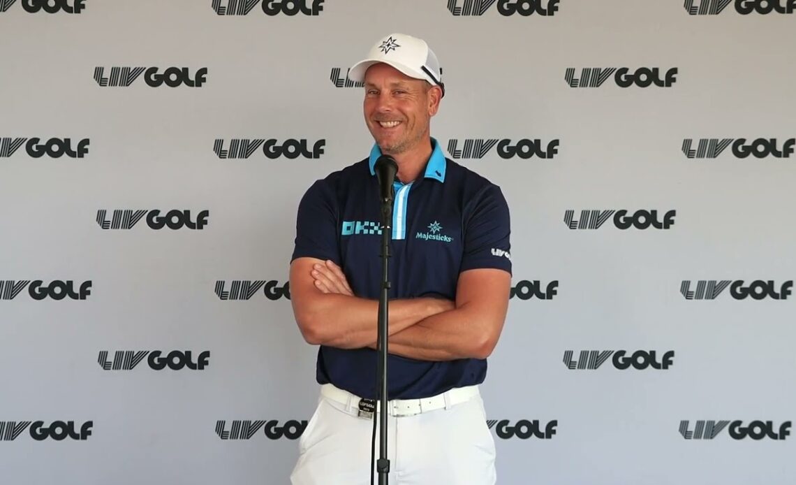 All by myself: Defending champ Stenson meets press | LIV Golf Bedminster
