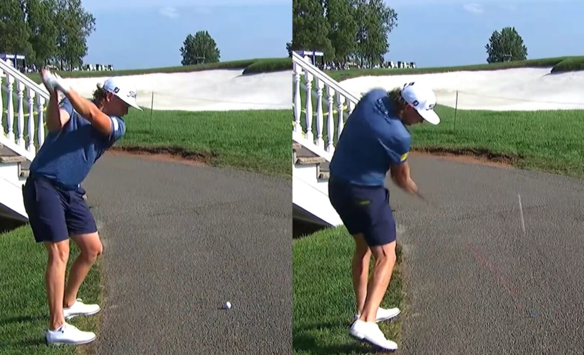 Cameron Smith Makes Birdie After Striking Fairway Wood From Cart Path