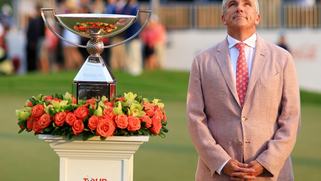 PGA Tour’s Jay Monahan booed during Tour Championship trophy ceremony