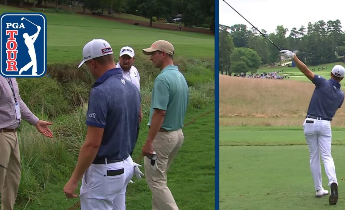 Scott and Thomas' identical out-of-bounds tee shots at Wyndham