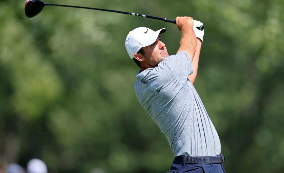 Scottie Scheffler nails driver off deck to set-up birdie in bid for latest PGA Tour golf title at the BMW Championship